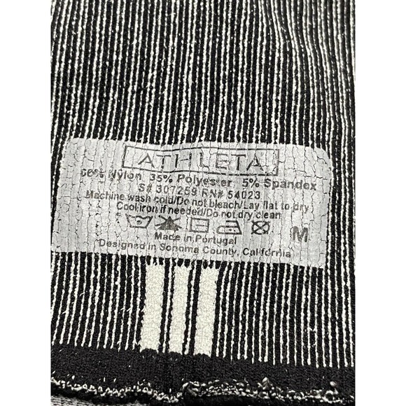 Athleta Size M Womens Seamless Twist Knit Leggings Black Gray Active Pants - Picture 3 of 6